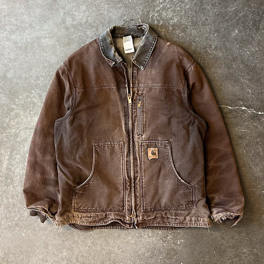 Carhartt Brown with Sherpa Lining Detroit Coat