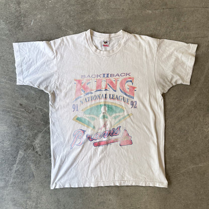 Vintage Atlanta Braves Back2back King 1992 T Shirt - XL